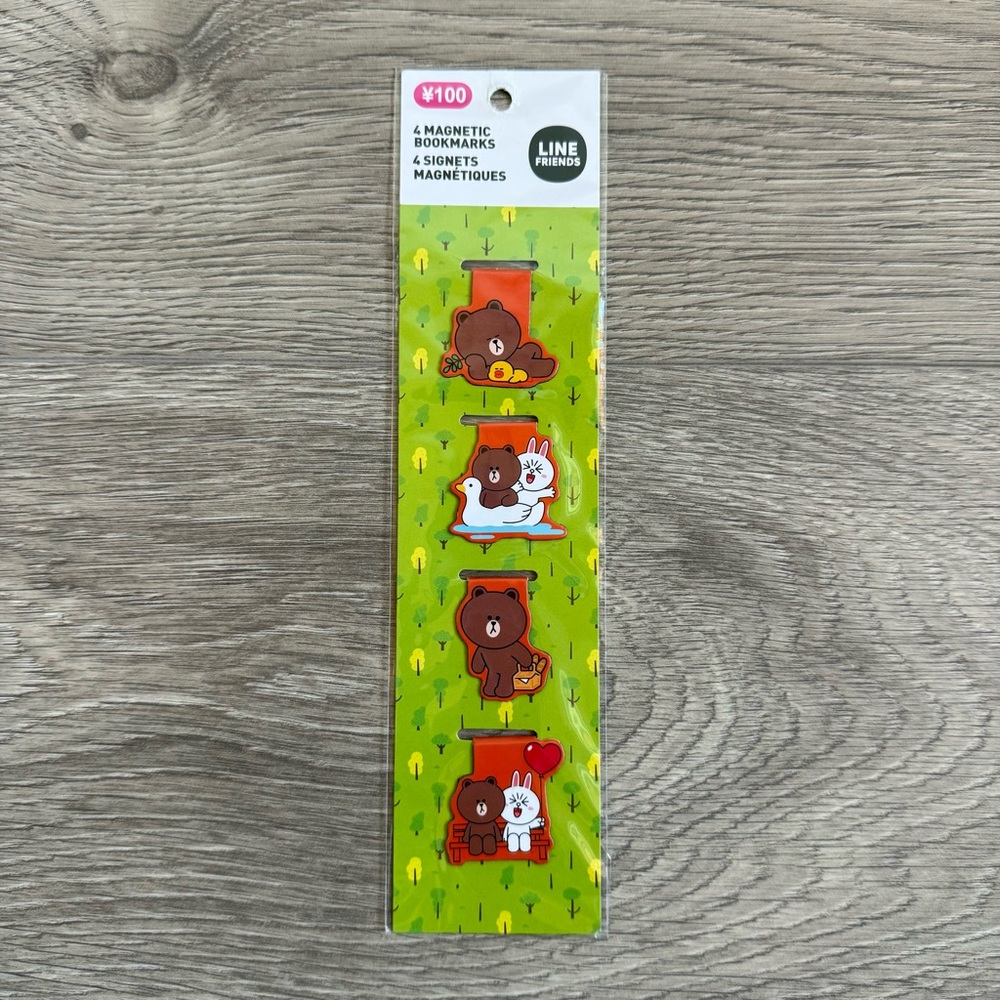 🆕 Line Friends Magnetic Bookmarks - Set of 4